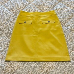 Loft Yellow Fully Lined Skirt